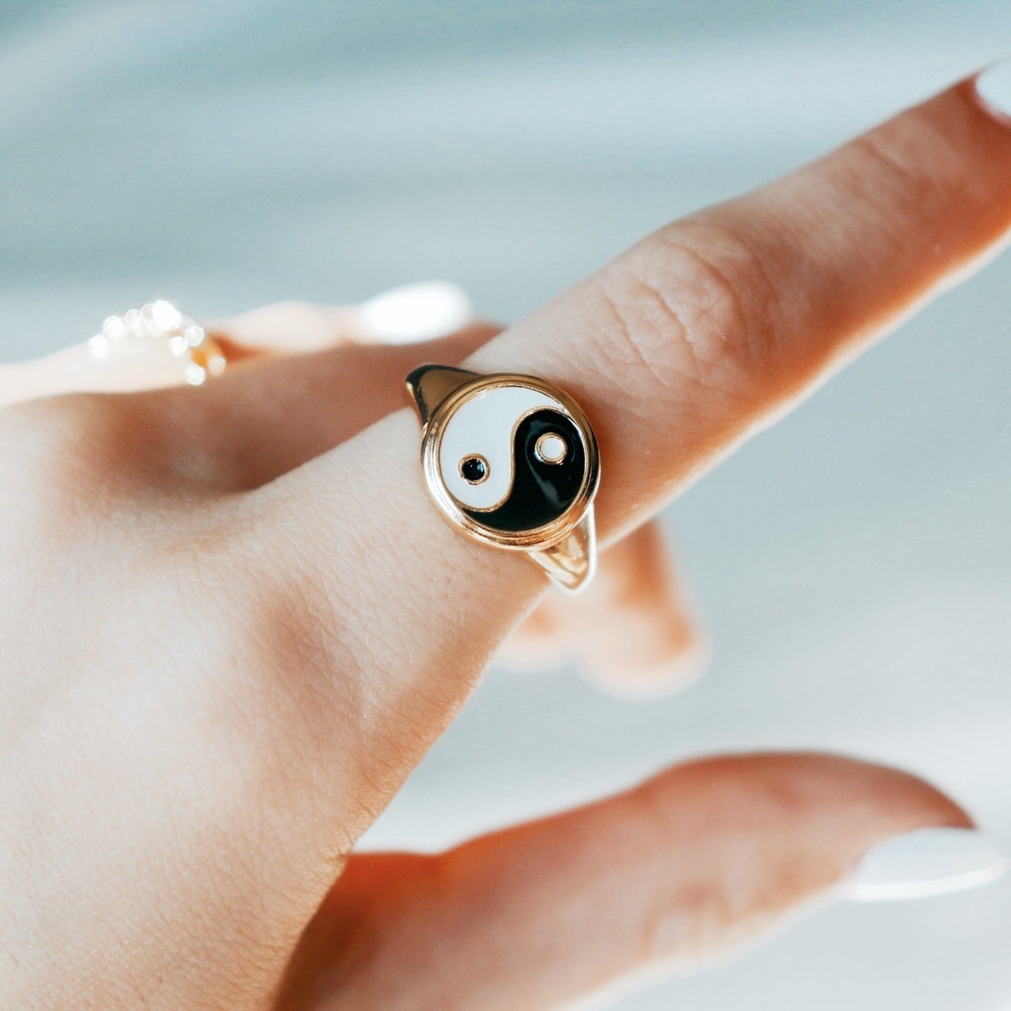 Yin Yang Gold Plated Ring