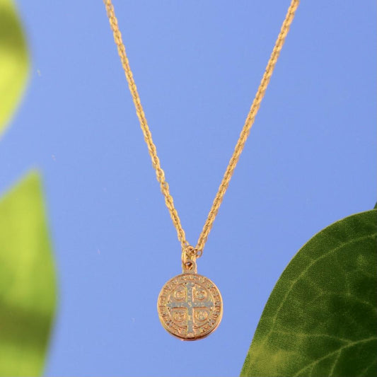St. Benedict 24K Gold Plated Chain Necklace