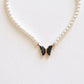 butterfly pearl necklave 